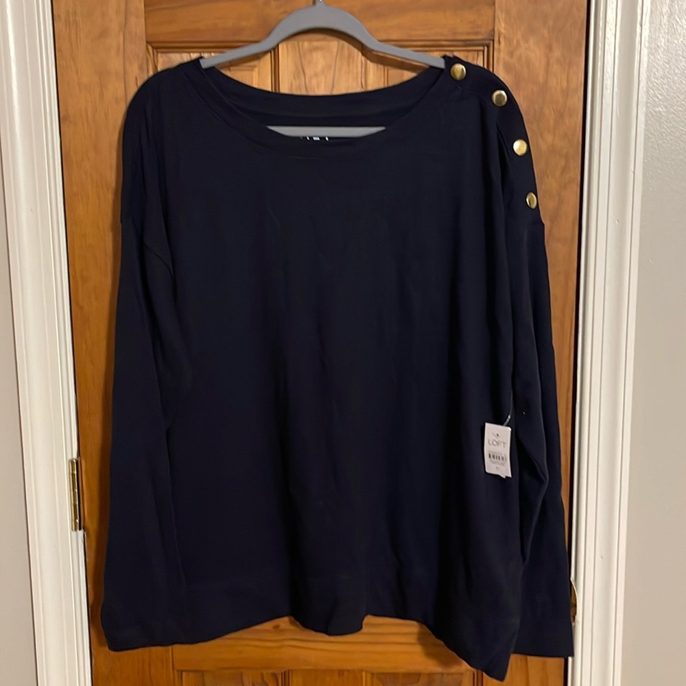 NWT Navy Boat Neck Loft sweatshirt